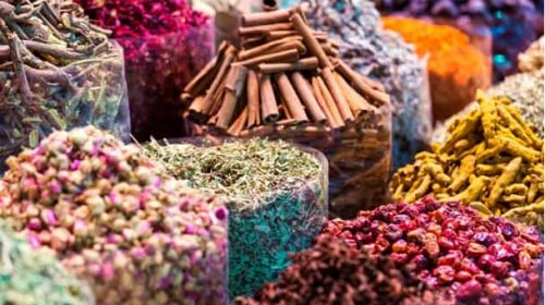 Aroma of the colourful spices