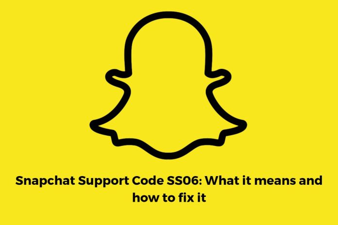 Snapchat support code SS06
