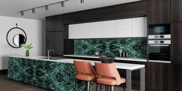 Green Marble Kitchen Countertops
