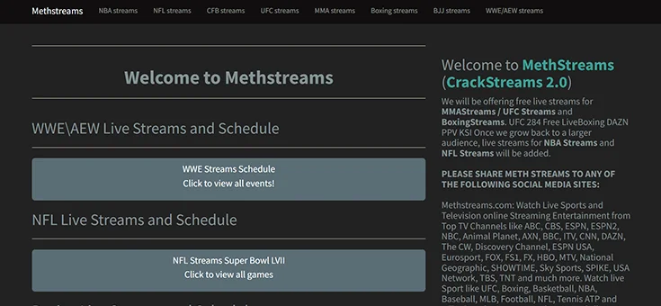 Methstreams (Crackstreams 2.0)